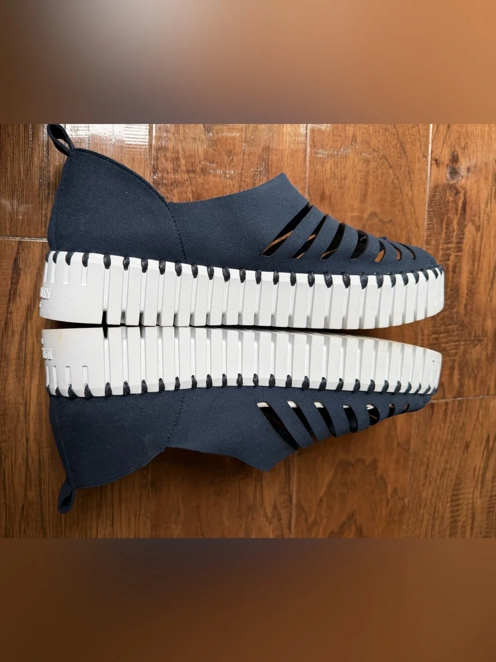 Ilse Jacobsen Navy Blue Cutout Slip-On Platform Shoes